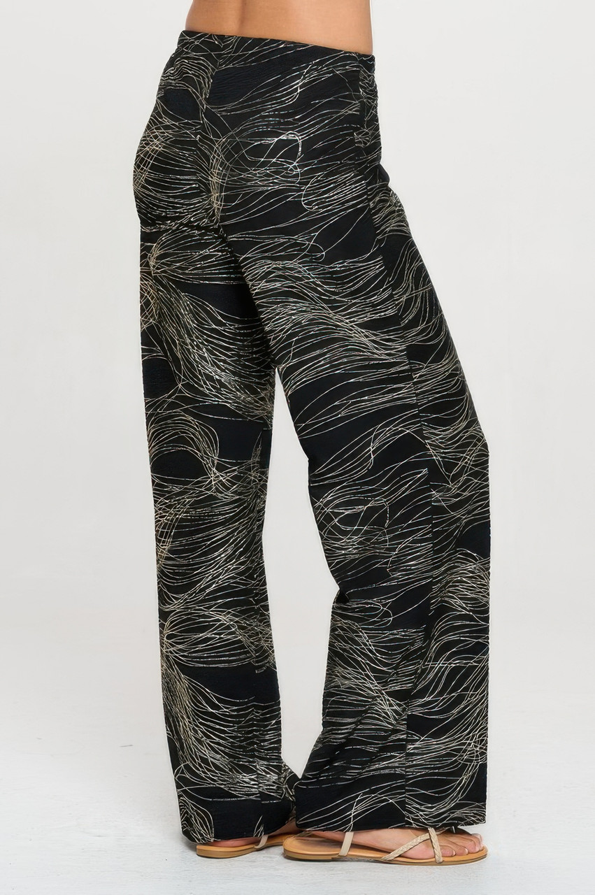Fukuro Jacquard Wide Leg Pants W/foil