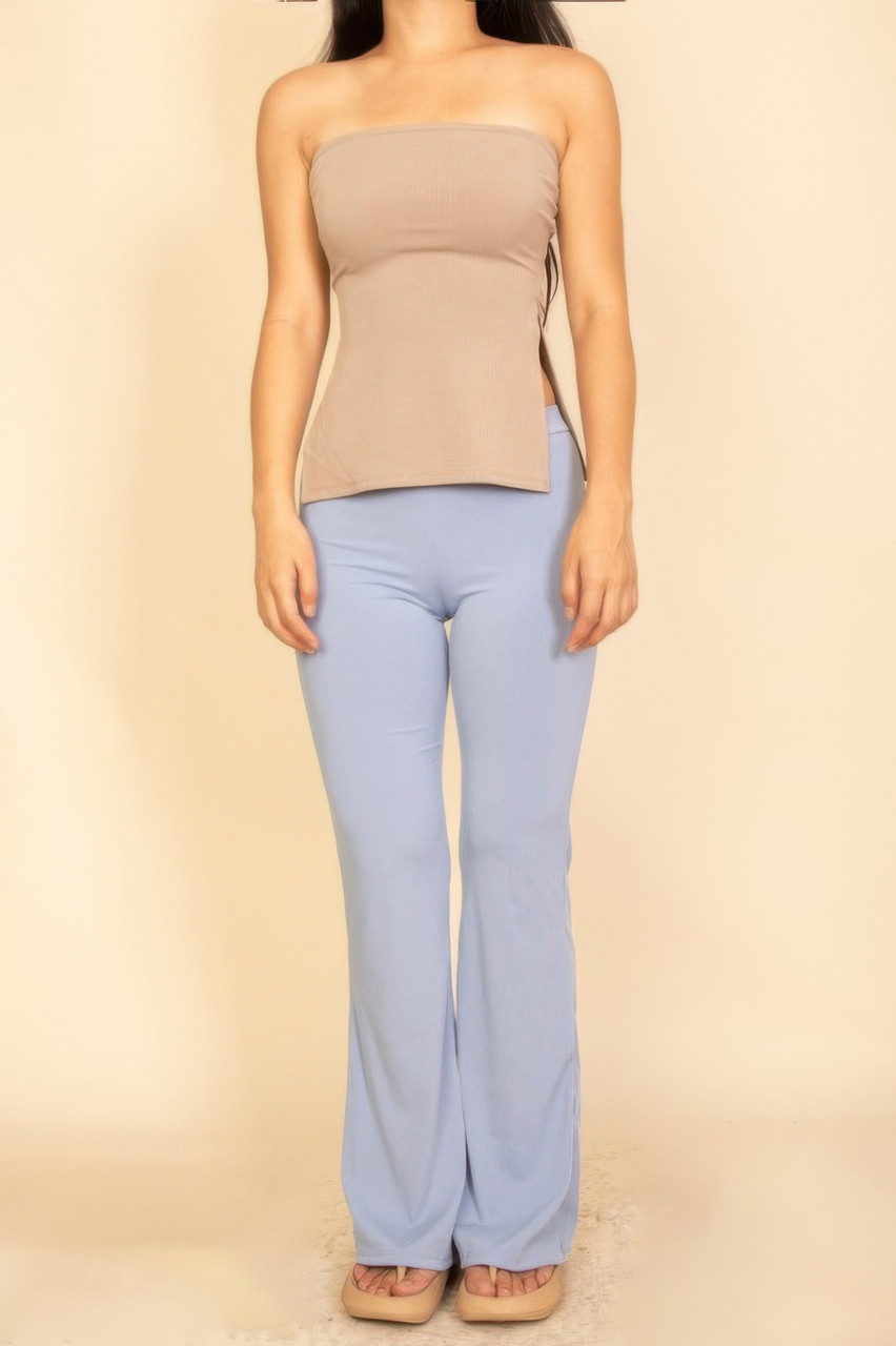 Strapless Ribbed Side Strapless Ribbed Side