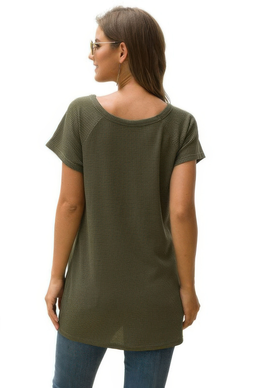Crew Neck Solid Color Tunic Tops Crew Neck Solid Color Tunic Tops