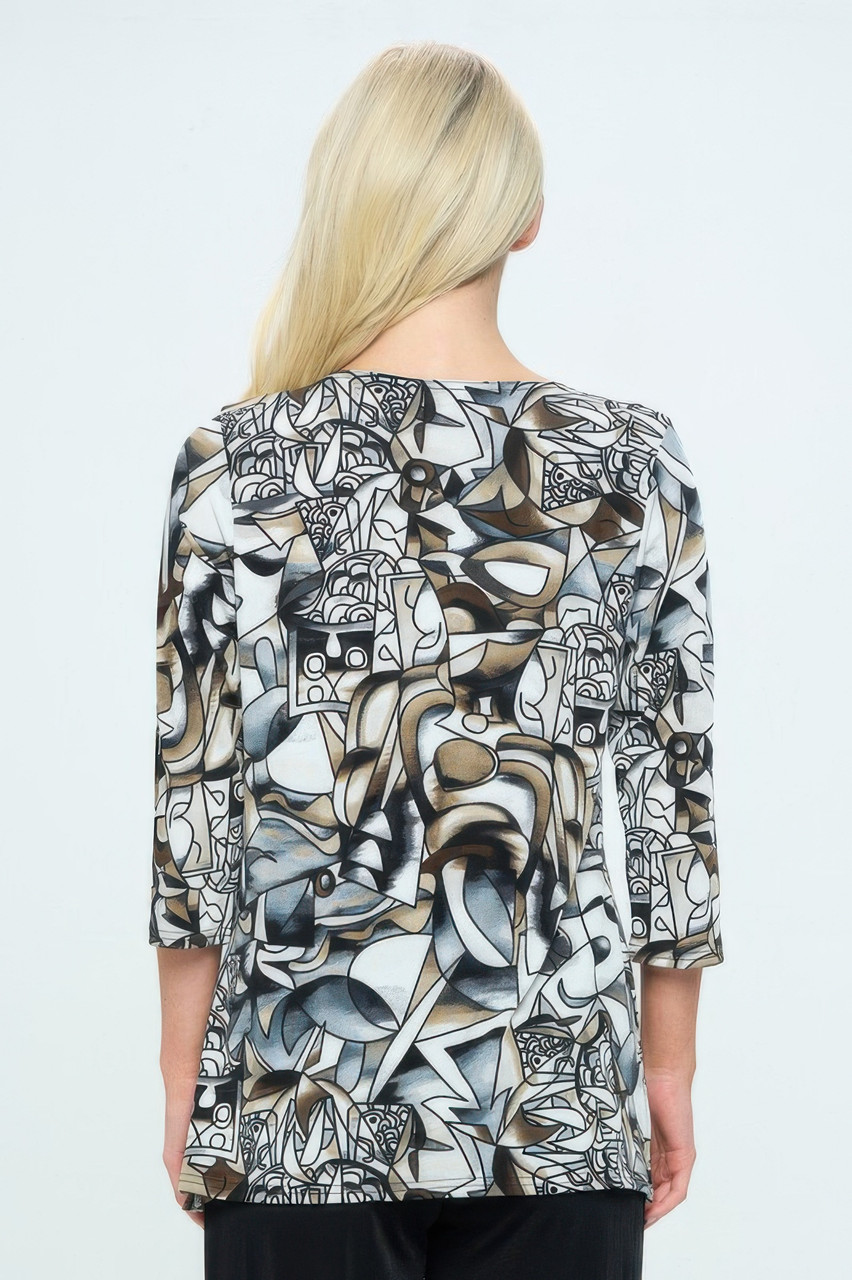 Bns Relaxed Neck Line Contrast Tunic