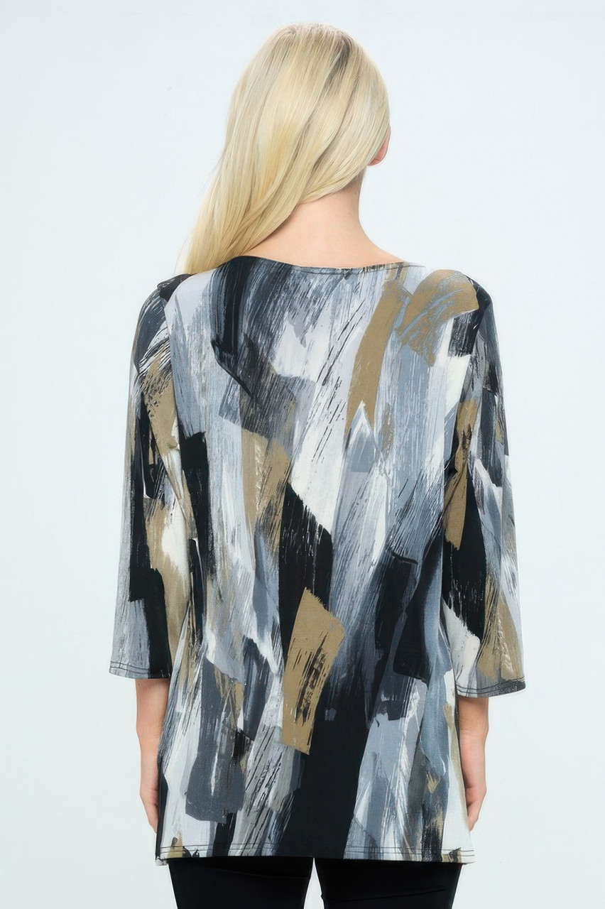 Bns Relaxed Neck Line Contrast Tunic