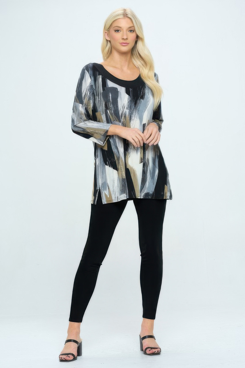 Bns Relaxed Neck Line Contrast Tunic
