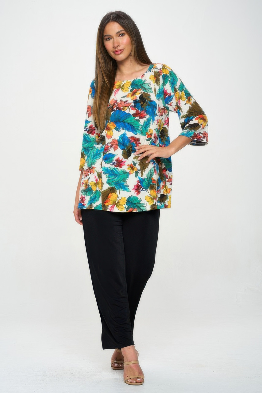 HIT Boat Neck 3/4 Sleeve Top
