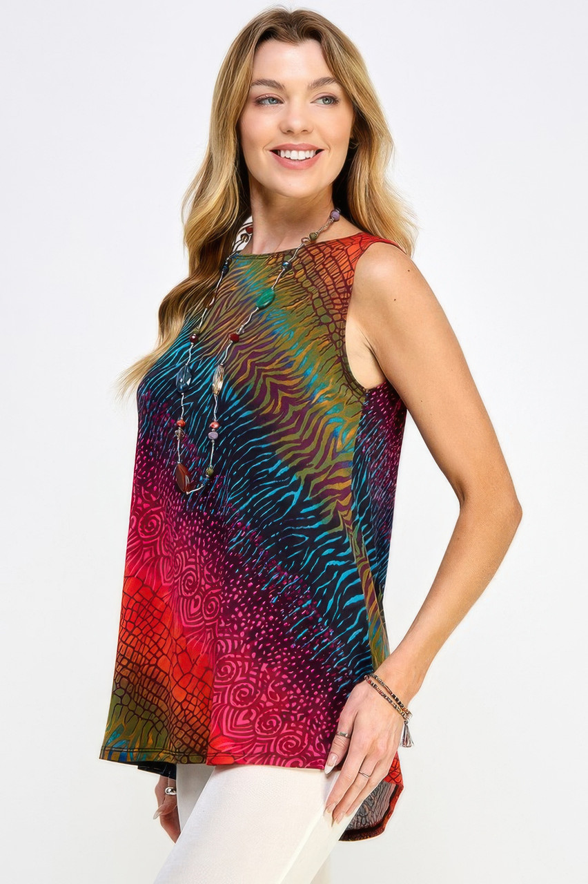 Print Boat Neckline