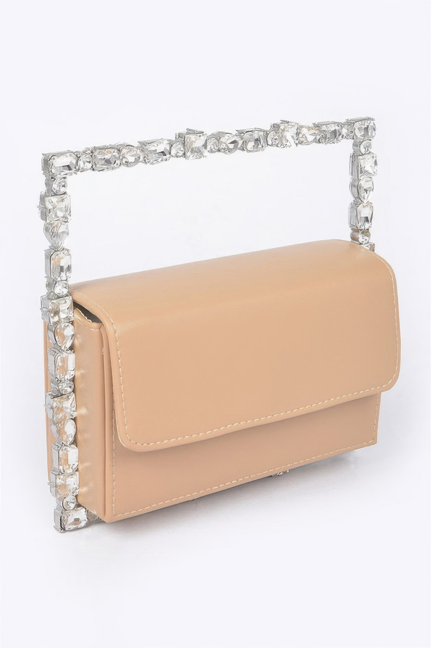 Faux Leather Multi Stonesallaroundsquarehandlebag
