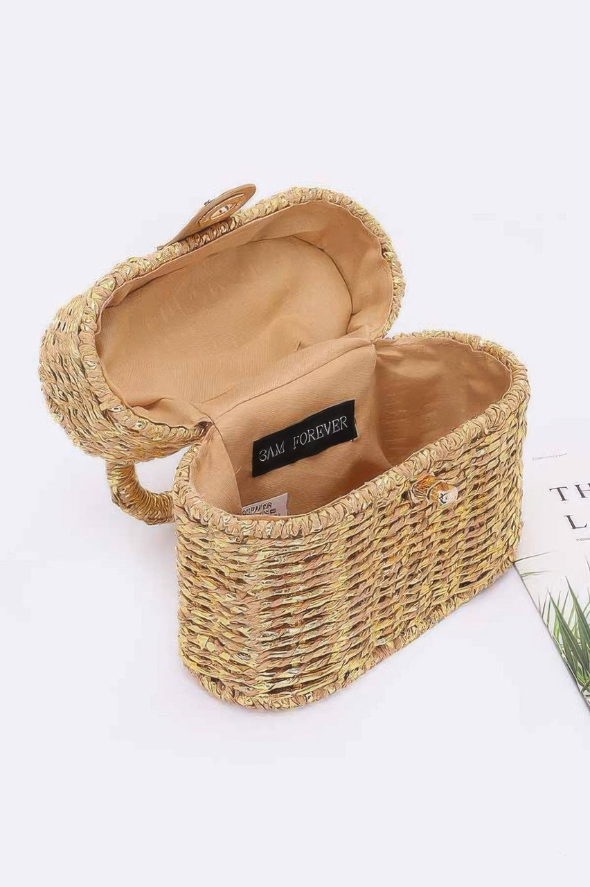 Braided Cotton Box Top Handle Bag