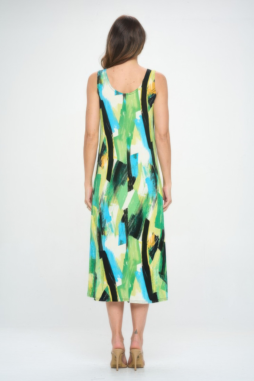 Bns Brush Stroke Print Tank Long Dress