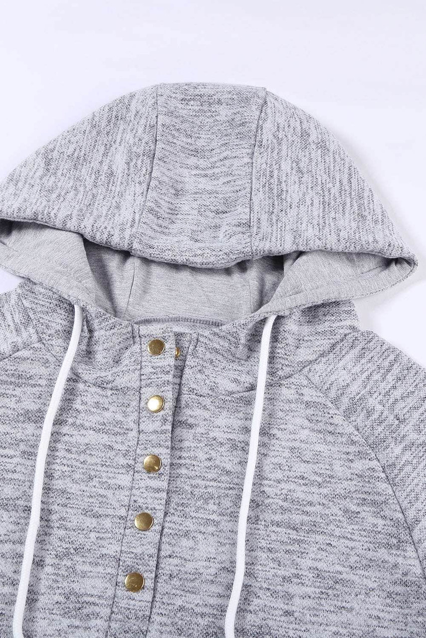 Pocket Design Buttoned Casual Hoodie