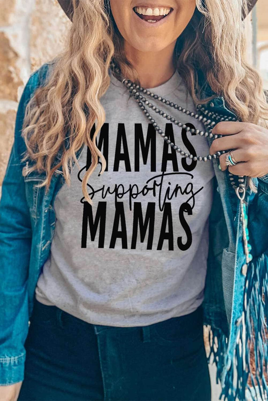 MAMAS Supporting Graphic Print Gray Tee