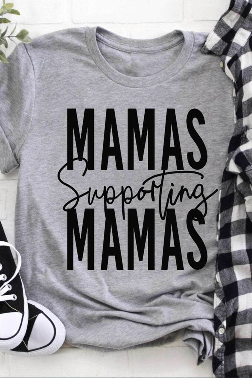 MAMAS Supporting Graphic Print Gray Tee