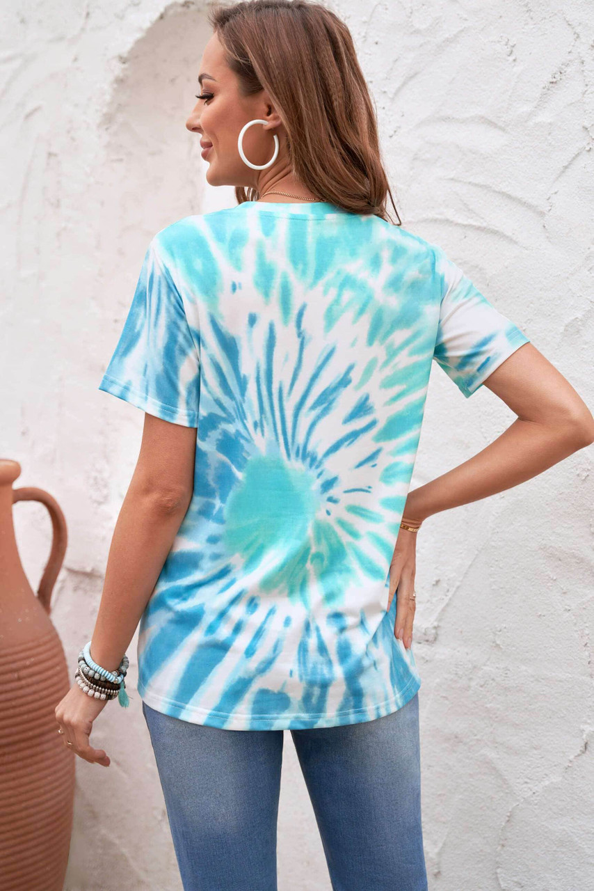 Light Blue COOL MOM Tie Dye Tee