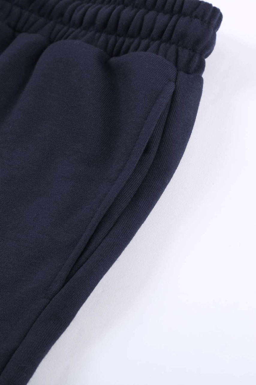 Blue Tie Waist Side Pockets Cuffed Lounge Shorts Blue Tie Waist Side Pockets Cuffed Lounge Shorts