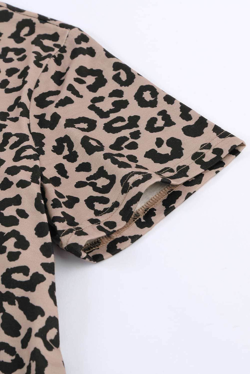 T-Shirt Black and White Side Leopard