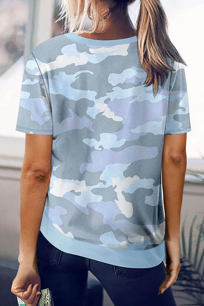 Crew Neck Camo Side Split T-shirt Crew Neck Camo Side Split T-shirt