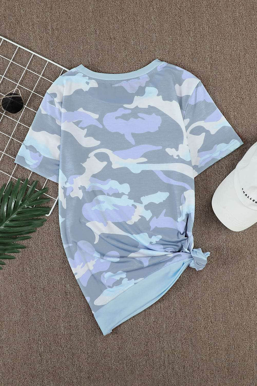 Crew Neck Camo Side Split T-shirt Crew Neck Camo Side Split T-shirt