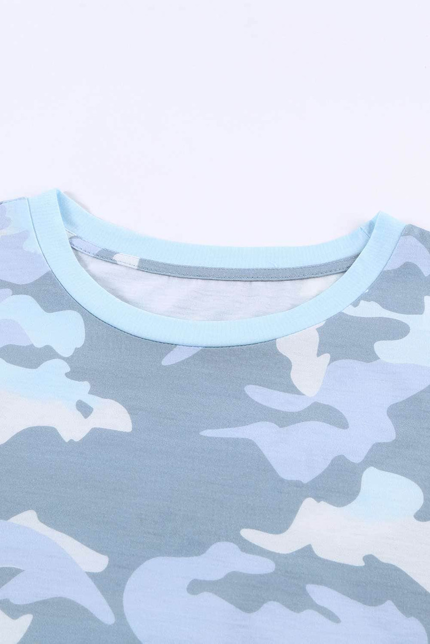 Crew Neck Camo Side Split T-shirt Crew Neck Camo Side Split T-shirt