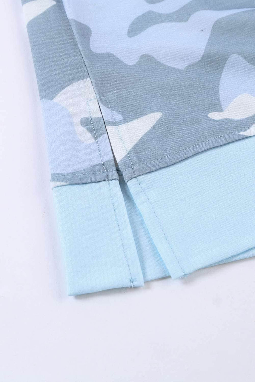 Crew Neck Camo Side Split T-shirt Crew Neck Camo Side Split T-shirt