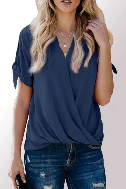 Blue Charismatic Drape Blouse