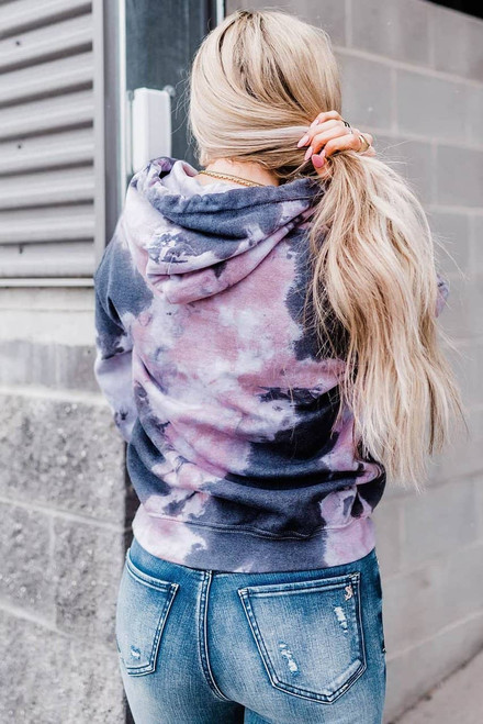 Multicolor Kangaroo Pocket Pullover Tie-dye Hoodie Multicolor Kangaroo Pocket Pullover Tie-dye Hoodie