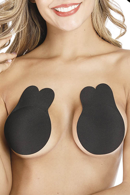 Black Invisible Lift-Up Rabbit Ears Strapless Seamless Bra