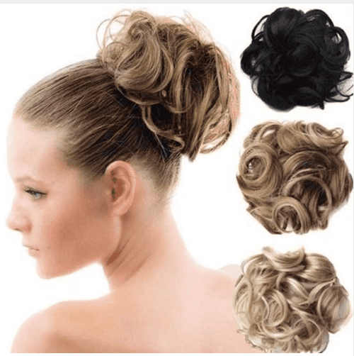 Hair Bun fluffy natural Drawstring Curly Hair Ball Hair Ring