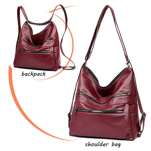 Double Zipper Shoulder Bag Women High Capacity Handbag