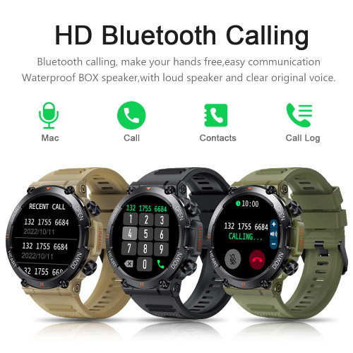 MELANDA New 1.39 inch Men's Bluetooth Call Smartwatch Sports Fitness Tracker Heart Monitor