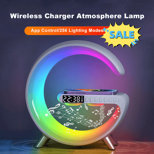 Intelligent LED Lamp Bluetooth Speaker Wireless Charger App Control
