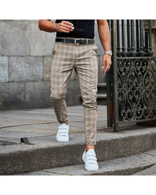Plaid Print Pants Men's Casual Trousers Loose And Thin Plaid Print Pants Men's Casual Trousers Loose And Thin