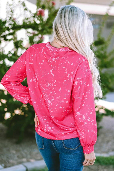 Rose Tie Dye Long Sleeve Pullover Sweatshirt Rose Tie Dye Long Sleeve Pullover Sweatshirt