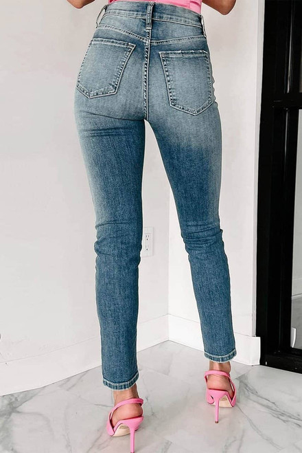 Blue Distressed Ripped Skinny Jeans Blue Distressed Ripped Skinny Jeans