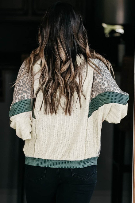 Leopard Colorblock Patchwork Dolman Sleeve Plus Size Top Leopard Colorblock Patchwork Dolman Sleeve Plus Size Top