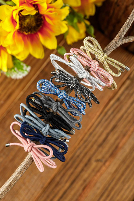 Pink 10pcs Bow Knot Hair Tie