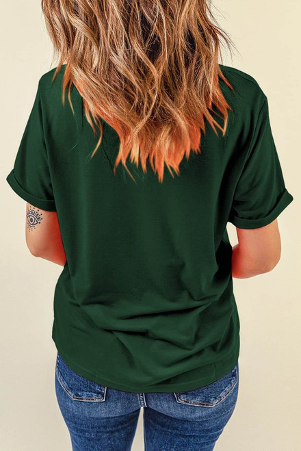 Green Casual Plain Crew Neck Tee Green Casual Plain Crew Neck Tee