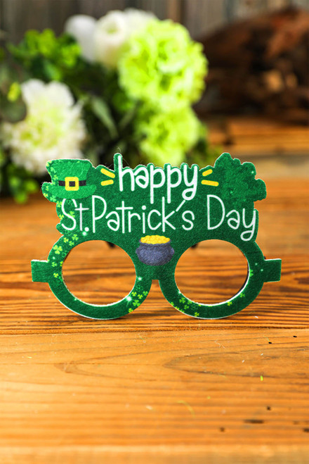 Green St. Patricks Day Clover Glasses Frame Green St. Patricks Day Clover Glasses Frame