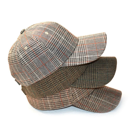 Vintage Bird Plaid Blended Knitted Baseball Cap Spring And Autumn Fashion