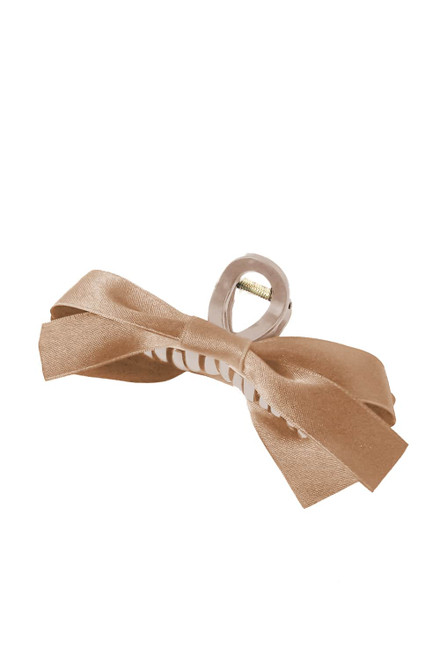 Light French Beige Bow Decor Large Hair Claw Clip Light French Beige Bow Decor Large Hair Claw Clip