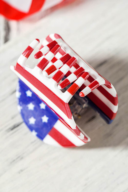 Dark Blue Independence Day Flag Pattern Hair Claw Dark Blue Independence Day Flag Pattern Hair Claw