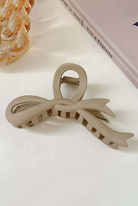 Beige  Bowknot Large Hair Claw Clip Beige  Bowknot Large Hair Claw Clip