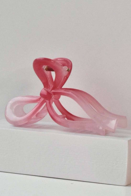 Pink Long Tail Bow Knot Shape Claw Clip Pink Long Tail Bow Knot Shape Claw Clip