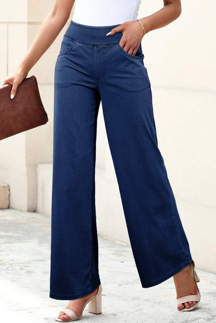 Sail Blue Medium Wash Straight Leg Loose Casual Jeans
