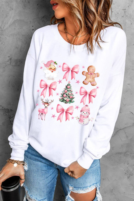 Beige Christmas Theme Pattern Pullover Sweatshirt Beige Christmas Theme Pattern Pullover Sweatshirt