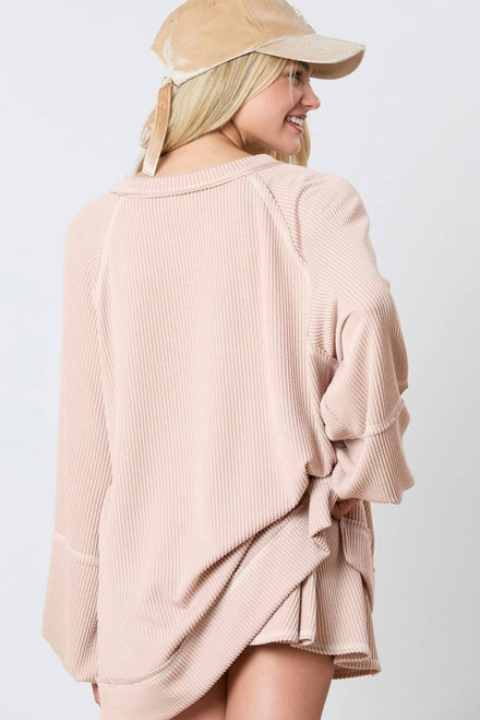 Jet Stream Corded Lantern Sleeve Top High Waist Ruffled Mini Skirt Set Jet Stream Corded Lantern Sleeve Top High Waist Ruffled Mini Skirt Set