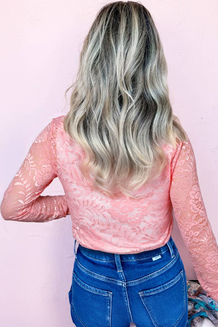 Blossom Floral Lace Sheer Long Sleeve Top Blossom Floral Lace Sheer Long Sleeve Top