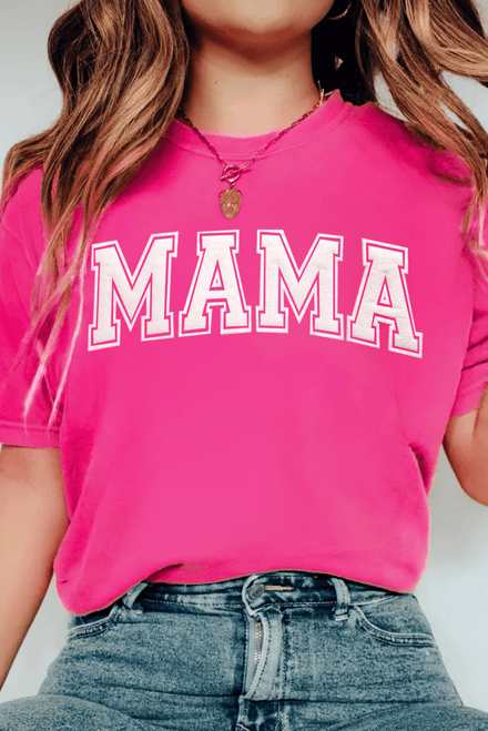 Rose Red MAMA Graphic Crew Neck Tee Rose Red MAMA Graphic Crew Neck Tee