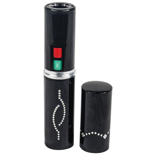 25,000,000 Volt Rechargeable Lipstick Stun Gun with Flashlight, black
