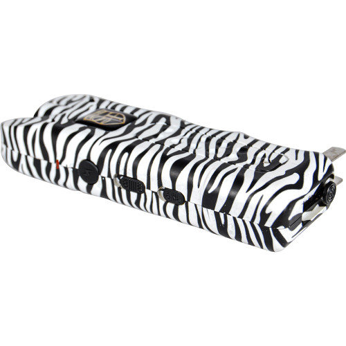 80,000,000 volt MultiGuard Stun Gun Alarm and Flashlight with Built in Charger Zebra