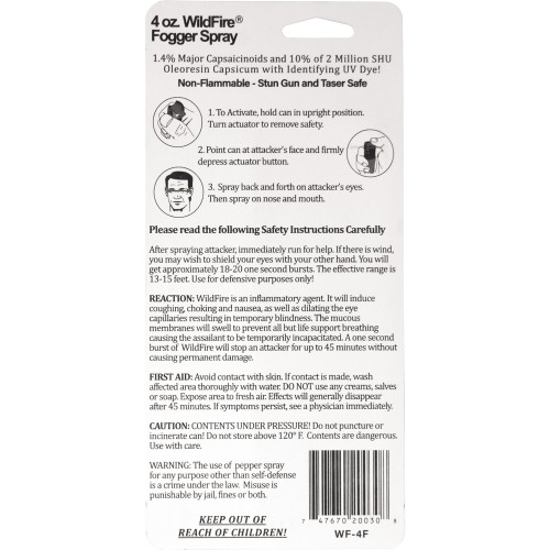 WildFire 1.4% MC 4 oz pepper spray fogger