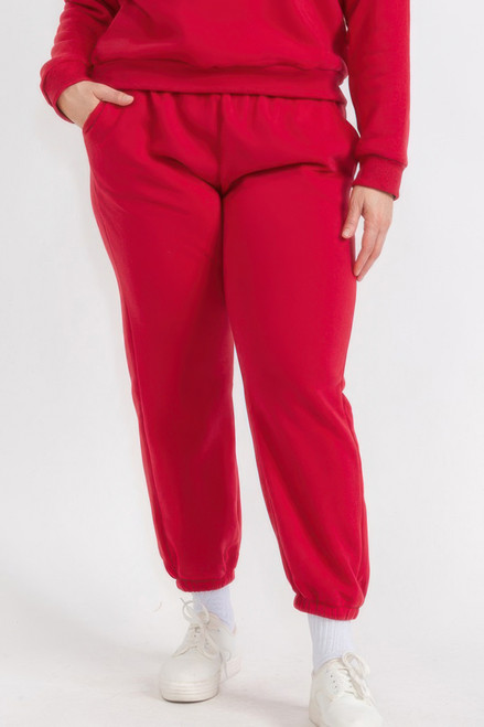 Plus Size Poly Fleece Elastic Waist Joggers Plus Size Poly Fleece Elastic Waist Joggers