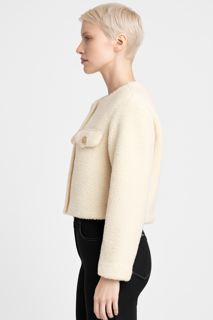 Faux Shearling Button-front Cropped Jacket Faux Shearling Button-front Cropped Jacket